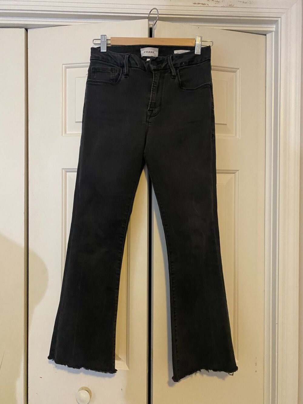 Frame Cotton Blend Cropped Jeans "Le Crop Mini Boot"